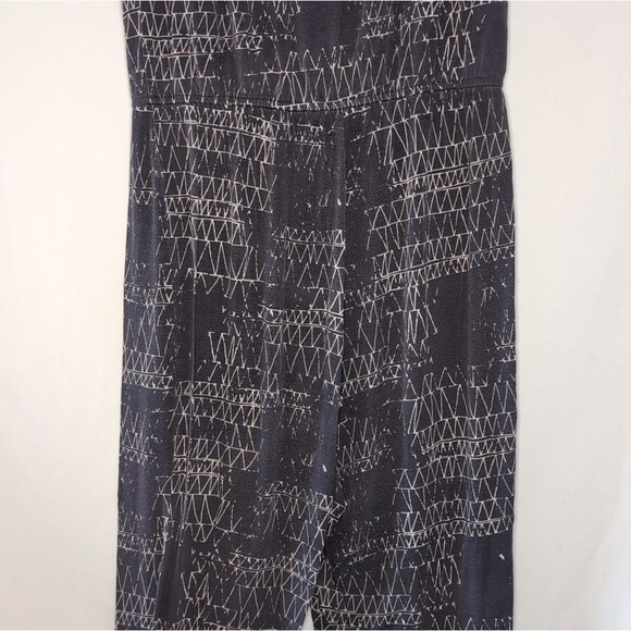 Felicity & Coco Strapless Geometric Pattern Dark Gray Jumpsuit - Picture 7 of 10